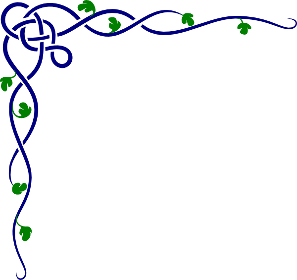 Vines Clipart Olive Green - Green Corner Border Design (600x565)