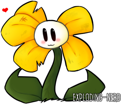 Uf Flowey By Exploding-nerd - Cartoon (540x392)