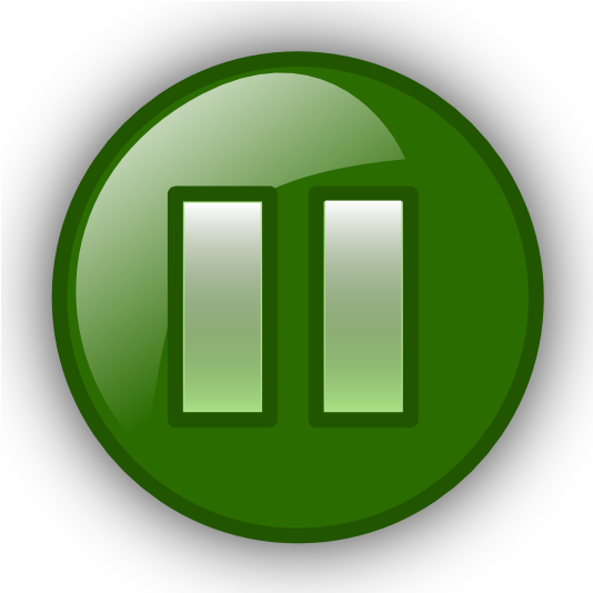 Pause Button Clipart Green - Clip Art (600x600)