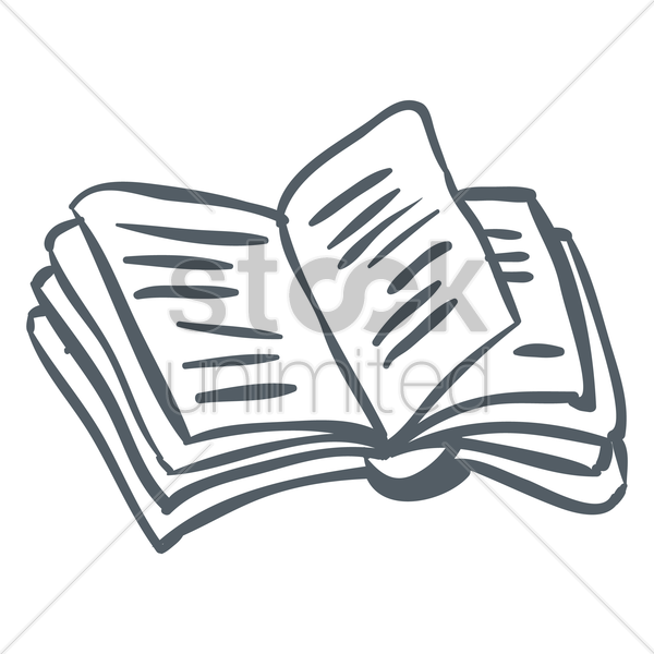 Open Book Vector Image - Illustration (600x600)
