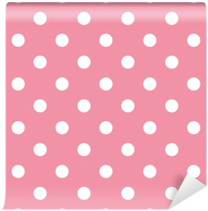Pink Polka Dot Seamless Pattern Design Wall Mural • - Blue (400x400)