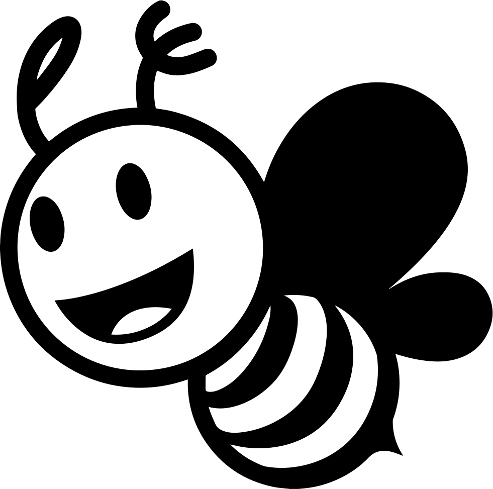 Bee Comments - Bee Png Black And White (981x973)