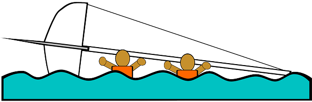 Illustrations Sailing, Illustration, Boat, Transport, - Capsizing Boad Drawing (640x320)
