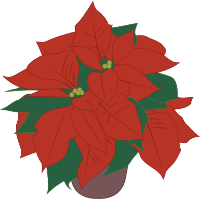 ポインセチア - Illustration (394x393)