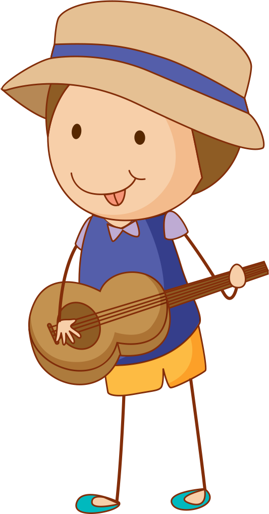 Boy Play Guitar Clipart (533x1019)
