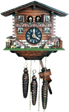 Forest Cuckoo Clock - Original One Day Movement Cuckoo Clock In Swiss Chalet (400x400)