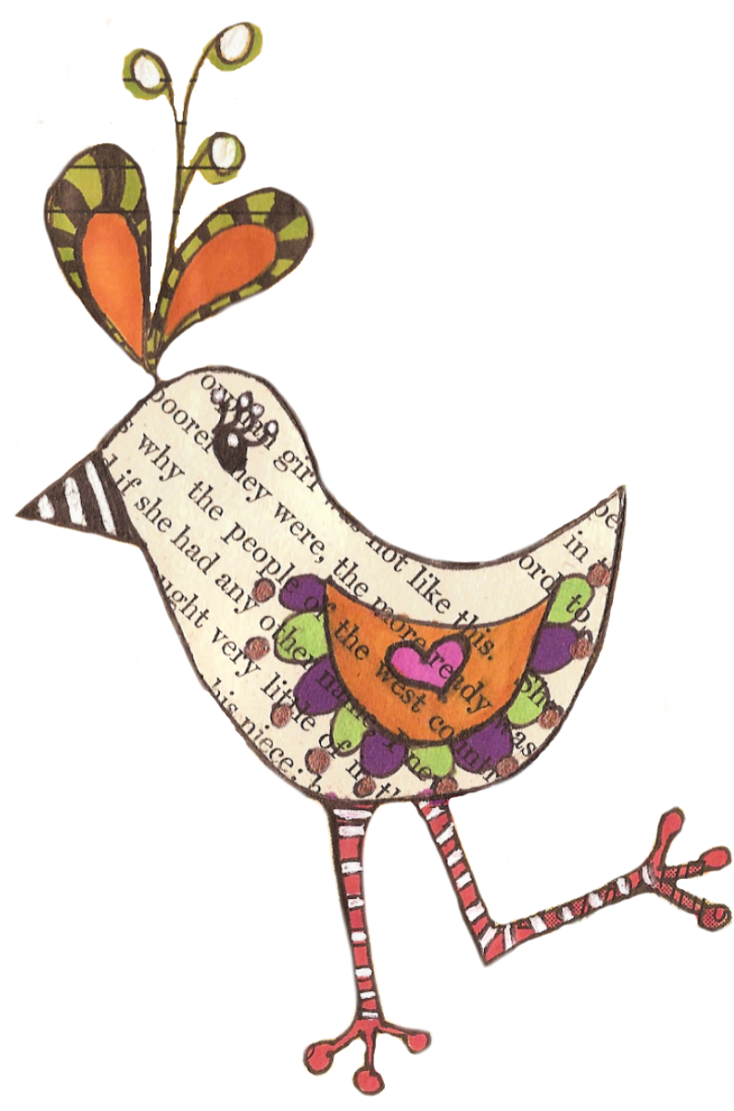 Funky Clipart Bird - Cartoon (836x1220)