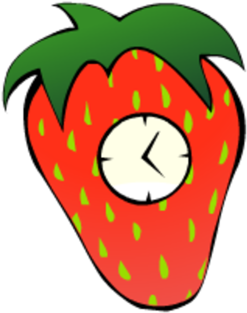 Strawberry With A Clock (600x686)