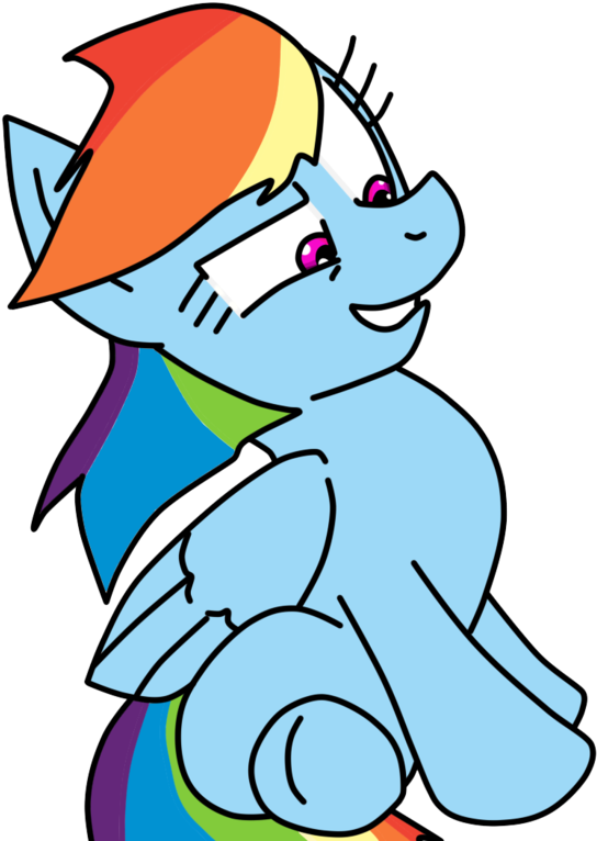 Rainbow Dash Is Watching Somethingbelow - Cartoon (900x782)