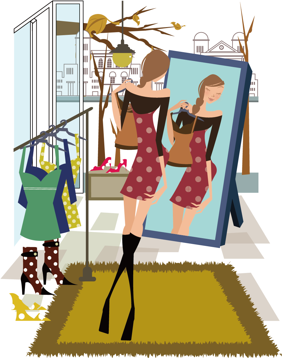 Cartoon Mirror Illustration - Vector Graphics (1240x1240)
