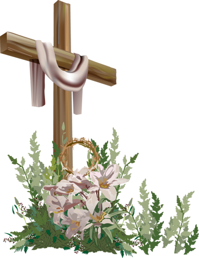 7 Free Religious Easter Clip Art Designs Easter Lily - Easter Cross Clipart (640x829)