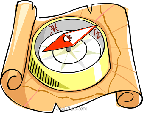 Compass Clipart Transparent Background - Map And Compass Clipart (480x381)