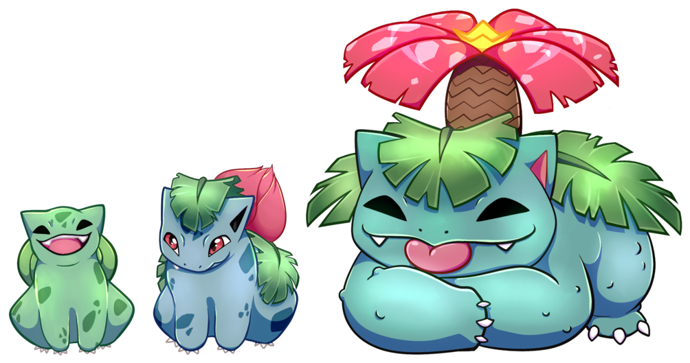 Bulbasaur Evolution Line Stickers By Griz The Ambear - Bulbasaur Evolution (1024x546)
