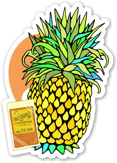Li Hing Mui Pineapple Sticker - Pineapple (440x600)