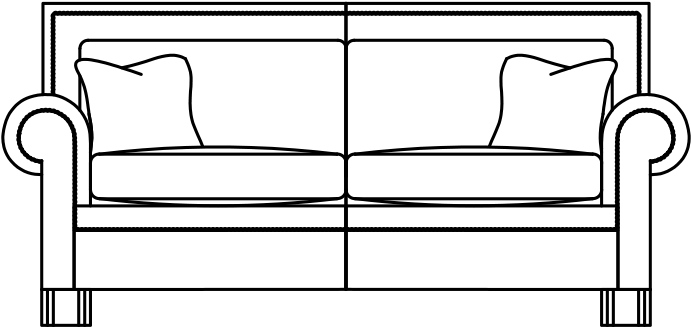 Coco Small Sofa Line Drawing - Drawing (698x336)