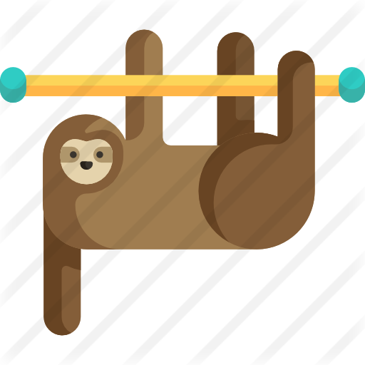 Sloth Clipart Table - Cartoon (512x512)