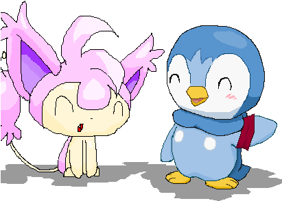 Skitty Piplup Collab - Cartoon (410x350)