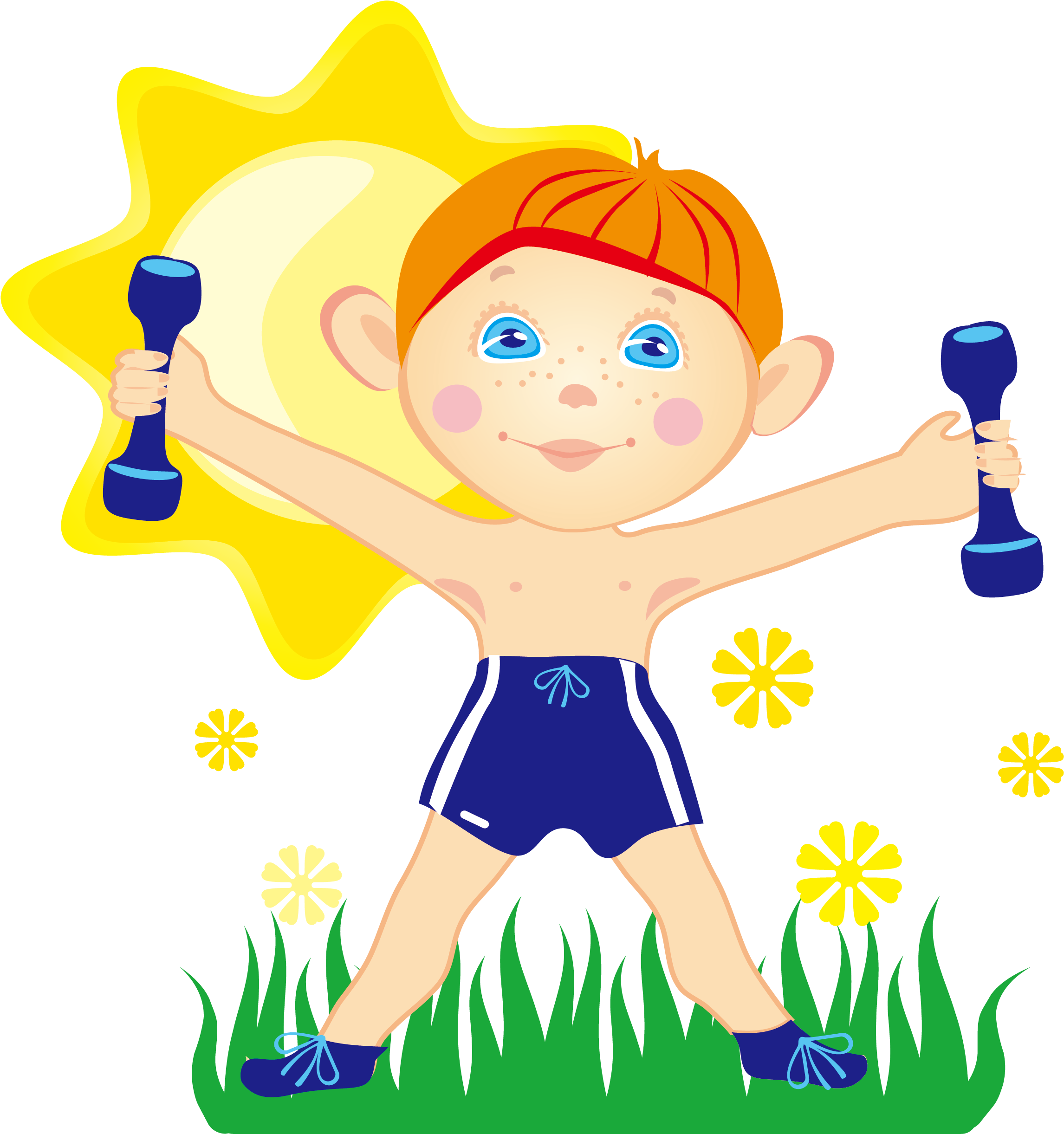 Dumbbell Calisthenics - Vector Graphics (2369x2657)