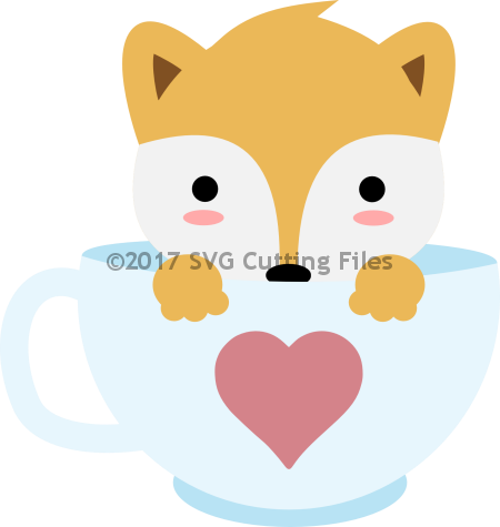 Teacup Fox $1 - Cartoon (450x475)