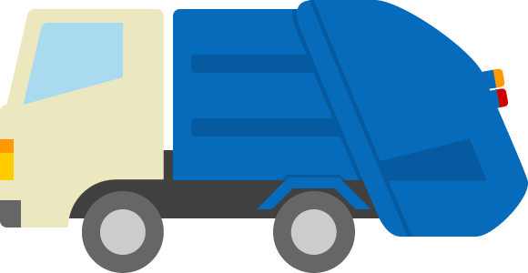 ゴミ収集車のイラスト素材 - イラスト ごみ 収集 車 (580x300)