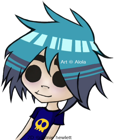 Chibi 2d By Alola07 - Gorillaz 2d Chibi (443x473)