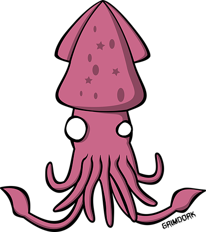 Vector Art By Grimdork - Squid (413x464)