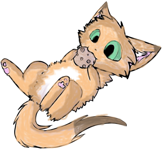 Cookie Kitten Pose Chat Lands - Cartoon (534x493)