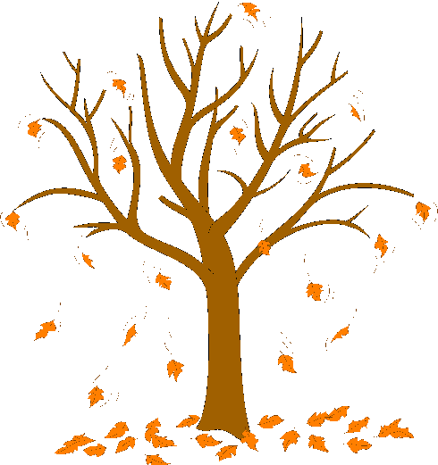 Cartoon Fall Tree Download - Leaves Falling Off A Tree (490x521)
