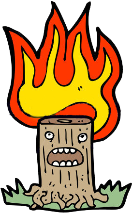 Stump Root - Burning Tree Clip Art (299x449)
