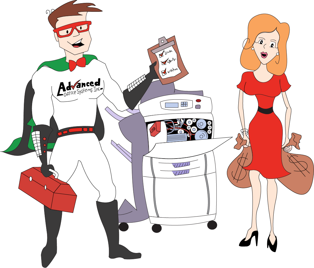 Aosi Managed Print Solutions - Cartoon (1067x911)