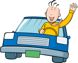 Cartoon Character Driving - Vector Graphics (500x500)