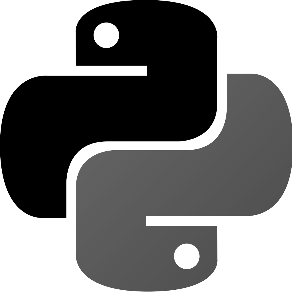 Python Clipart Mean - Python Logo Black And White (1024x1024)