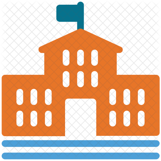 School Icon - School Orange Icon (512x512)