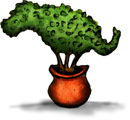Dog Topiary - Illustration (428x394)