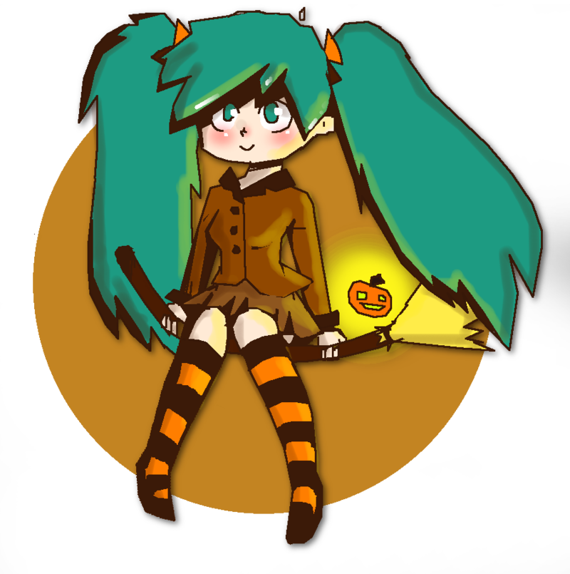 Halloween Miku By Sequ0ia - Miku (800x805)