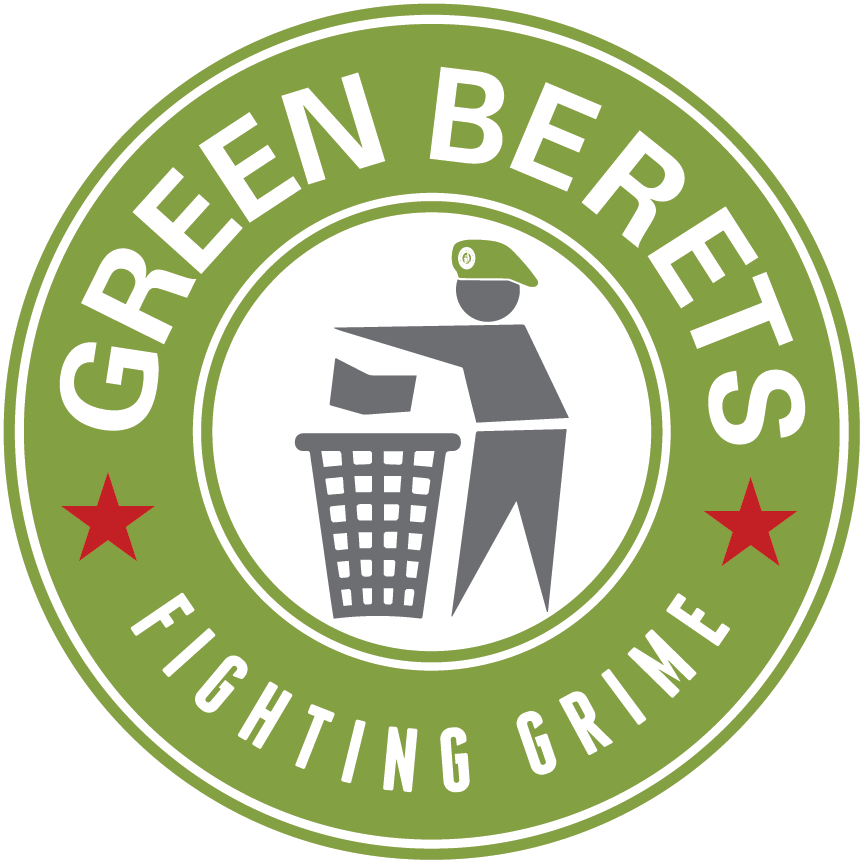 Green Berets - Trash Only Clean Garbage Can Business Office Window (863x863)