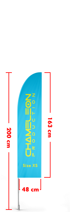 Teardrop Beach Flag - Parallel (347x694)