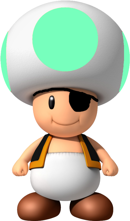 Eyepatch Toad - Mario Bros Wii Blue Toad (600x1024)