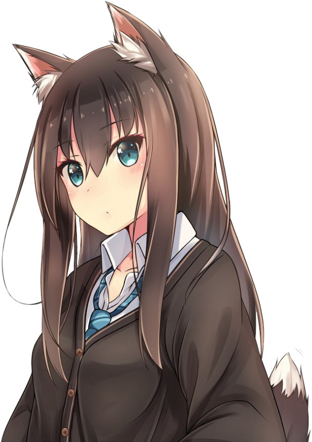 Anime Cute Wolf Girl (700x886)
