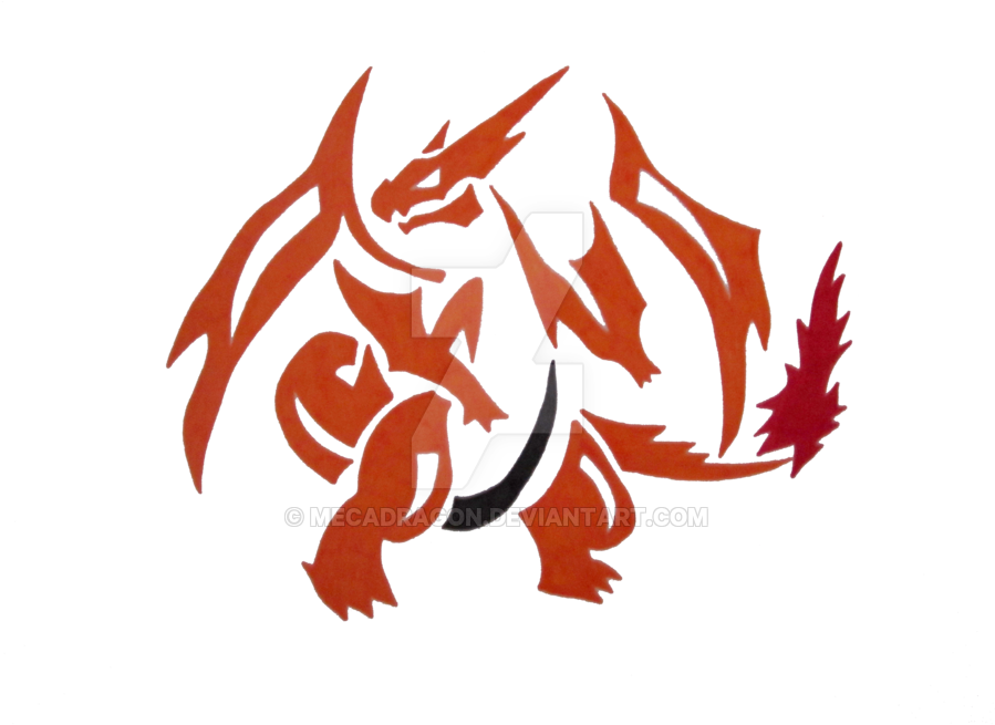 Mega Charizard Y By Mecadragon - Mega Charizard Y Stencil (900x675)
