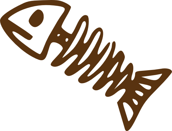 Bonefish Clip Art - Fish Bone Cartoon (600x457)