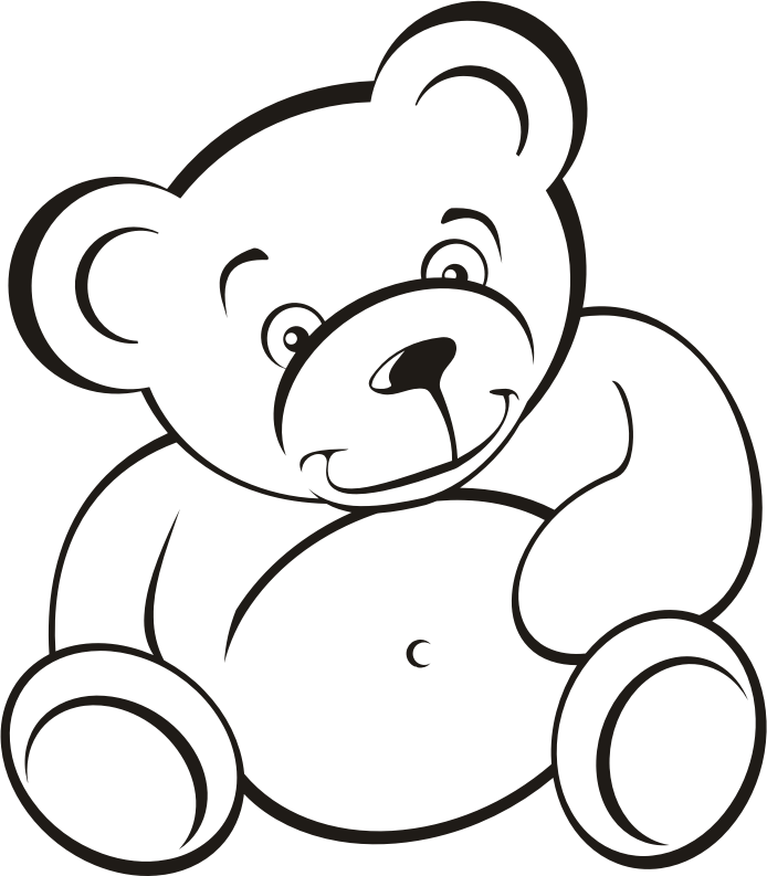 Medium Image - Teddy Bear Outline (694x793)