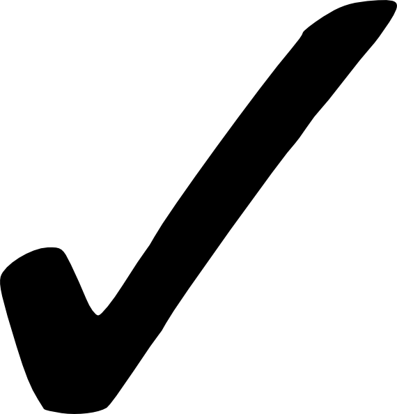 Black Check Mark Png (570x594)