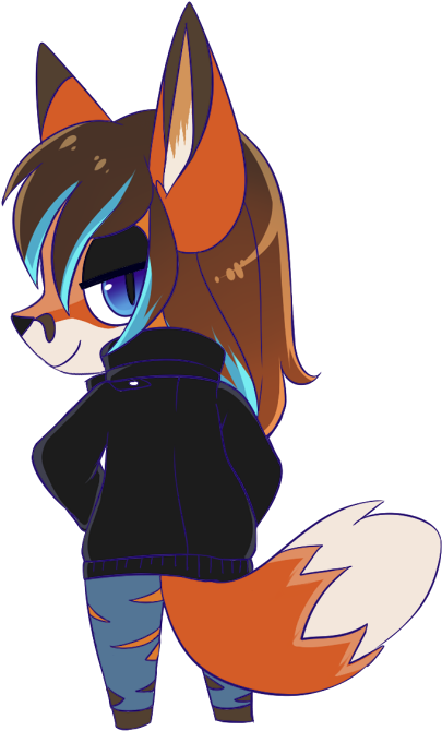 Punk Fox Attitude - Cartoon (472x700)