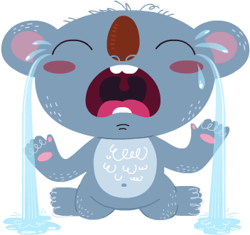 Koala Clipart Sad - Crying Koala (356x444)