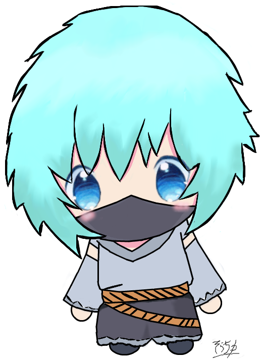 Concept Art Ninja Chibi Render By Daisouku - Drawing (608x784)