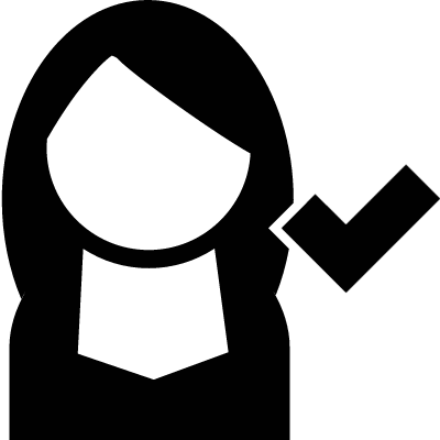 Female User With Check Mark Vector - Profile Question Mark Female (400x400)