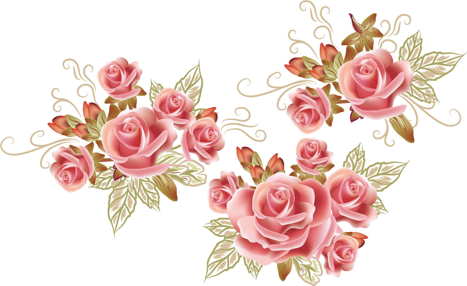 Rose Flower Drawing Pattern - Rose Flower Patten Background (1494x916)