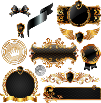 Black Gold Vector Png (394x400)
