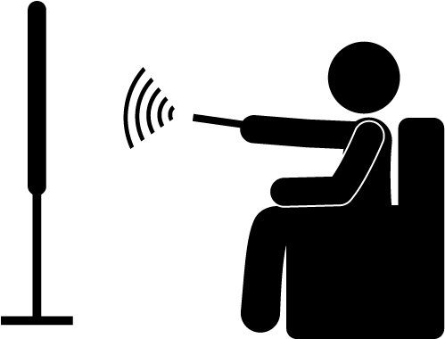 テレビ を つける イラスト (640x480)